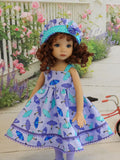 Bumbershoot - dress, hat, tights & shoes for Little Darling Doll