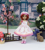 Bunny Besties - dress, hat, socks & shoes for Little Darling Doll or 33cm BJD