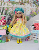 Bunny Crossing - dress, hat, tights & shoes for Little Darling Doll or 33cm BJD