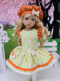 Bunny Nibbles - dress, beret, tights & shoes for Little Darling Doll