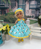 Busy Bee - dress, hat & sandals for Little Darling Doll or other 33cm BJD