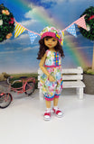 Butterfly Garden - romper, hat, socks & shoes for Little Darling Doll or other 33cm BJD