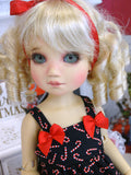 Candy Cane Cutie - dress, tights & shoes for Little Darling Doll or 33cm BJD