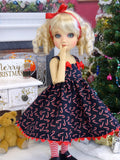 Candy Cane Cutie - dress, tights & shoes for Little Darling Doll or 33cm BJD
