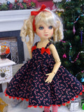 Candy Cane Cutie - dress, tights & shoes for Little Darling Doll or 33cm BJD