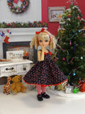 Candy Cane Cutie - dress, tights & shoes for Little Darling Doll or 33cm BJD