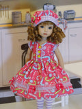 Candy Cane Kid - dress, hat, tights & shoes for Little Darling Doll or 33cm BJD