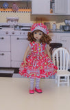 Candy Cane Kid - dress, hat, tights & shoes for Little Darling Doll or 33cm BJD