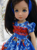 Cardinals in Frost - dress, tights & shoes for Little Darling Doll or 33cm BJD