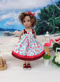 Caribbean Flamingo - dress & sandals for Little Darling Doll or 33cm BJD
