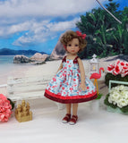 Caribbean Flamingo - dress & sandals for Little Darling Doll or 33cm BJD