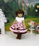 Carinthian Rose - dirndl ensemble with tights & boots for Little Darling Doll or 33cm BJD
