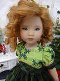Carol of the Bells - dress, tights & shoes for Little Darling Doll or 33cm BJD
