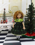 Carol of the Bells - dress, tights & shoes for Little Darling Doll or 33cm BJD