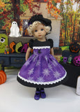 Caught in Spider Webs - dress, beret, tights & shoes for Little Darling Doll or 33cm BJD