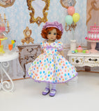 Let's Celebrate - Lavender - dress, hat, tights & shoes for Little Darling Doll or 33cm BJD