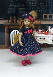 Chalkboard Love - dress, hat, tights & shoes for Little Darling Doll