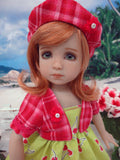 Cheery Cherry - dress, jacket, hat, socks & shoes for Little Darling Doll or 33cm BJD