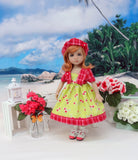 Cheery Cherry - dress, jacket, hat, socks & shoes for Little Darling Doll or 33cm BJD