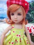 Cheery Cherry - dress, jacket, hat, socks & shoes for Little Darling Doll or 33cm BJD