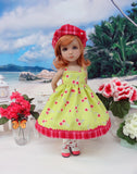 Cheery Cherry - dress, jacket, hat, socks & shoes for Little Darling Doll or 33cm BJD