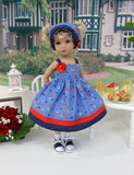 Cherries Jubilee - dress, kerchief, socks & shoes for Little Darling Doll or 33cm BJD