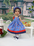 Cherries Jubilee - dress, kerchief, socks & shoes for Little Darling Doll or 33cm BJD