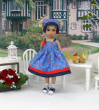 Cherries Jubilee - dress, kerchief, socks & shoes for Little Darling Doll or 33cm BJD