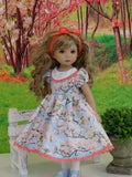 Cherry Blossoms - dress, tights & shoes for Little Darling Doll