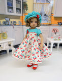 Cherry Cheesecake - dress, hat, socks & shoes for Little Darling Doll or 33cm BJD