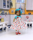 Cherry Cheesecake - dress, hat, socks & shoes for Little Darling Doll or 33cm BJD