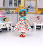 Cherry Cheesecake - dress, hat, socks & shoes for Little Darling Doll or 33cm BJD