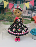 Cherry Cutie - dress, hat, socks & shoes for Little Darling Doll or 33cm BJD