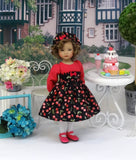 Cherry Delight - dress, hat, tights & shoes for Little Darling Doll or 33cm BJD
