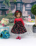 Cherry Delight - dress, hat, tights & shoes for Little Darling Doll or 33cm BJD