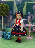 Cherry on Top - dress, vest, beret, socks & shoes for Little Darling Doll or 33cm BJD