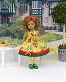Cherry Pickin' - dress, tights & shoes for Little Darling Doll or 33cm BJD
