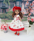 Cherry Red - dress, hat, & sandals for Little Darling Doll or 33cm BJD