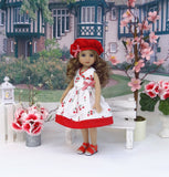 Cherry Red - dress, hat, & sandals for Little Darling Doll or 33cm BJD