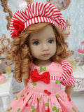 Cherry Sundae - dress, hat, socks & shoes for Little Darling Doll or 33cm BJD