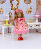 Cherry Sundae - dress, hat, socks & shoes for Little Darling Doll or 33cm BJD