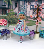 China Doll - dress, hat, tights & shoes for Little Darling Doll or 33cm BJD