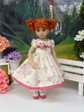 China Rose - dress, socks & shoes for Little Darling Doll or other 33cm BJD