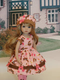 Chipmunk Chatter - dress, hat, tights & shoes for Little Darling Doll or 33cm BJD