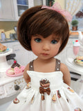 Chocolate Delights - dress, socks & shoes for Little Darling Doll or 33cm BJD
