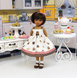 Chocolate Delights - dress, socks & shoes for Little Darling Doll or 33cm BJD
