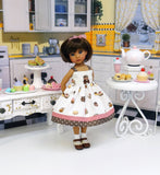 Chocolate Delights - dress, socks & shoes for Little Darling Doll or 33cm BJD