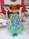 Christmas Baubles - dress, tights & shoes for Little Darling Doll or 33cm BJD