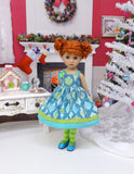 Christmas Baubles - dress, tights & shoes for Little Darling Doll or 33cm BJD