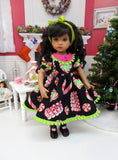 Christmas Candy - dress, tights & shoes for Little Darling Doll or 33cm BJD